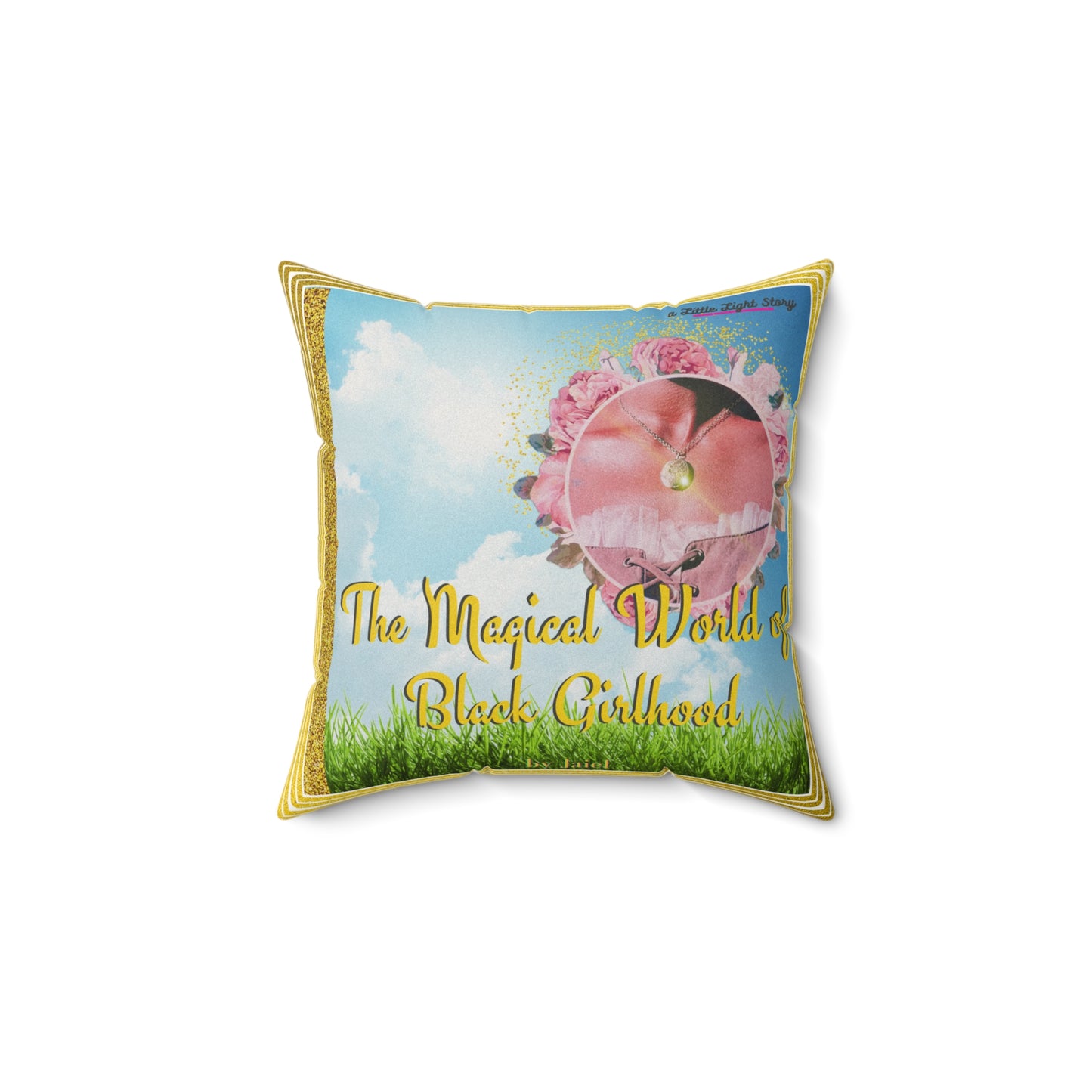 The Magical World of Black Girlhood Faux Suede Square Pillow
