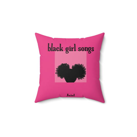 OG Black Girl Songs Faux Suede Square Pillow (Art by Ysabel Trujillo)