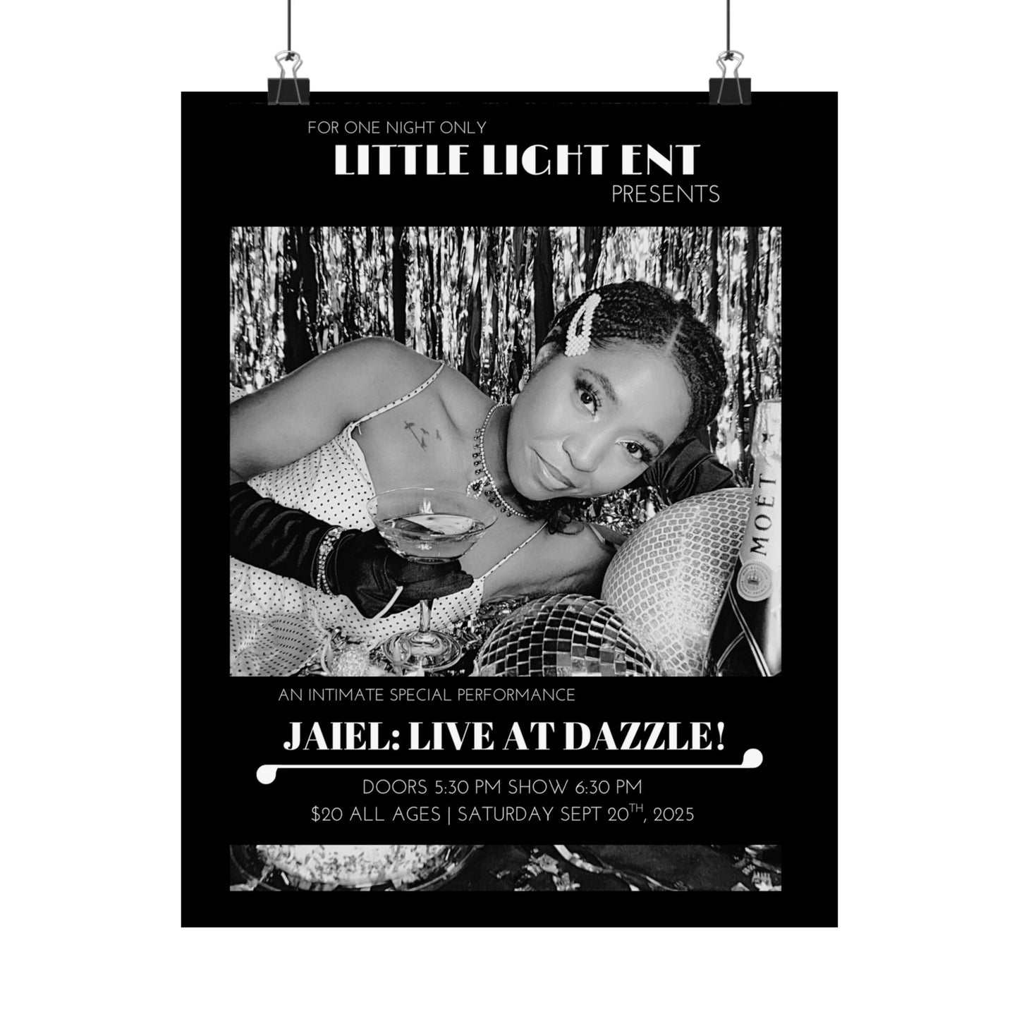 Jaiel One Night Only Live at Dazzle Matte Vertical Poster